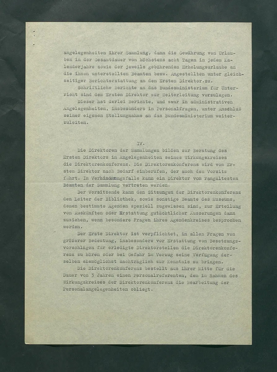 Dienstvorschriften für das Kunsthistorische Museum