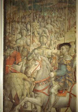 Kriegszug Kaiser Karls V. gegen Tunis (1535): Musterung des Heeres bei Barcelona durch den Kaiser