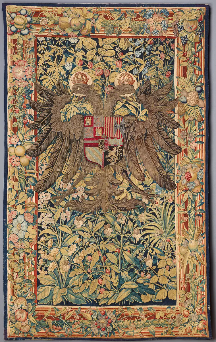 7. Ein gekrönter kaiserlich römischer Doppeladler in einer Verdüre