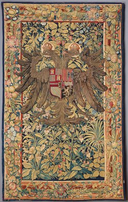 7. Ein gekrönter kaiserlich römischer Doppeladler in einer Verdüre