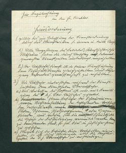 handschriftlicher Entwurf einer Hausordnung