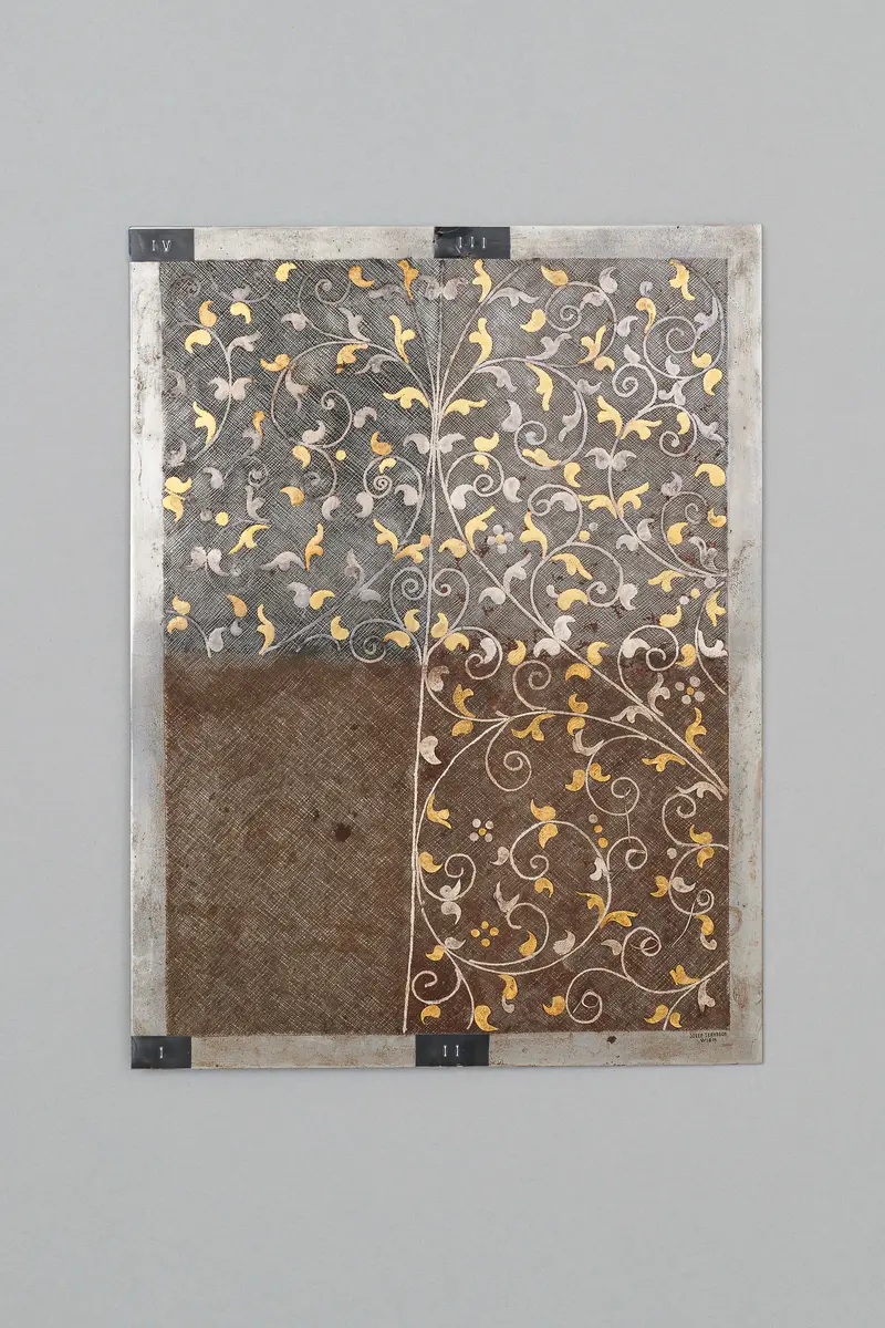 Model plate: false damascening