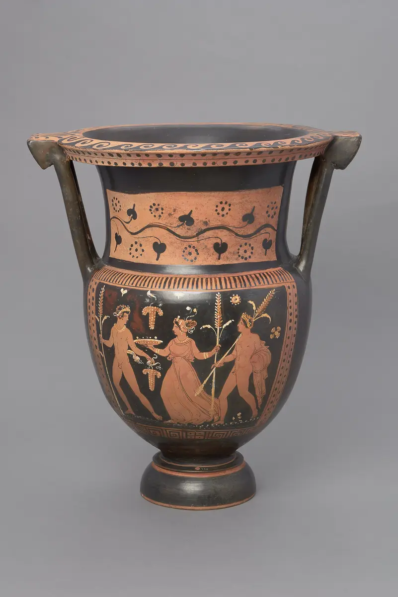 Jüngling, Mänade und Dionysos