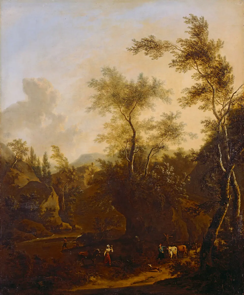 Landschaft mit Hirten und Herde