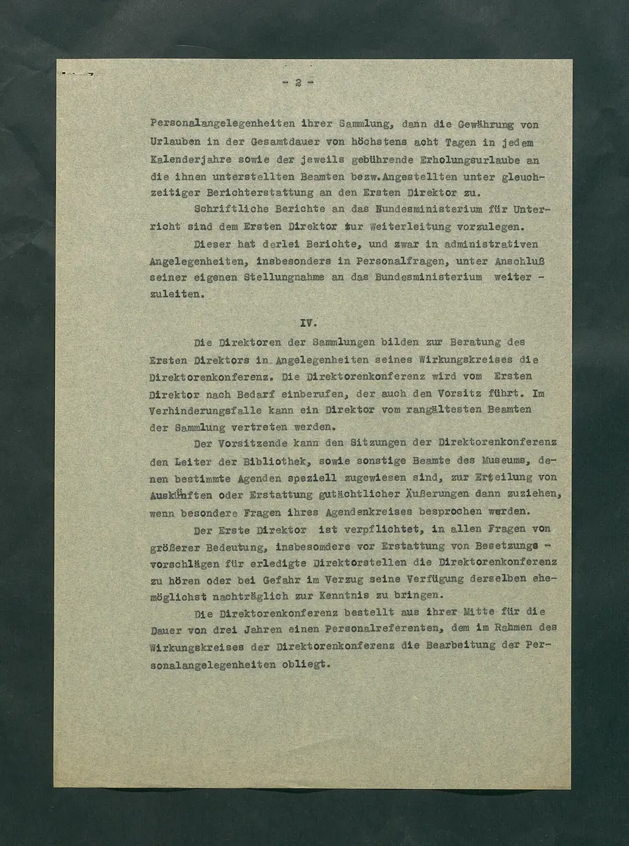 Dienstvorschriften für das Kunsthistorische Museum