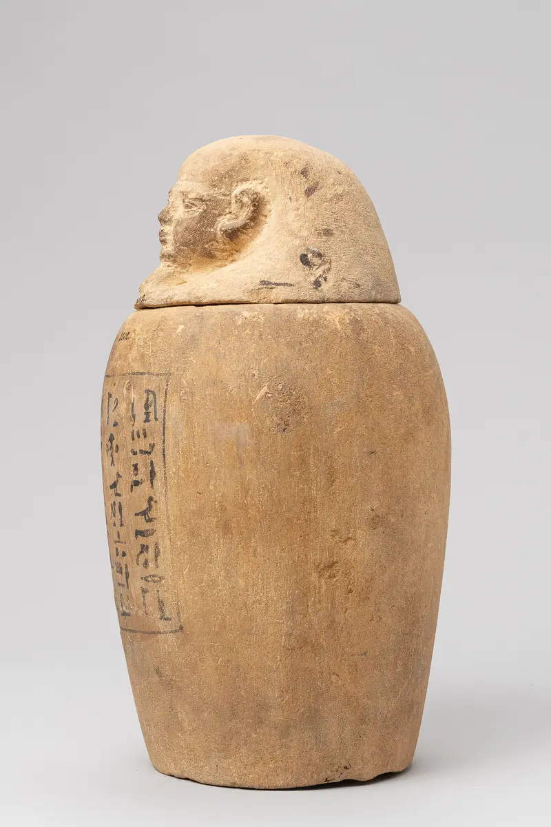 Kanope des Wah-ib-re mit Deckel in Form eines Menschenkopfes