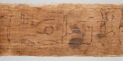 Mumienbinde, Zeichnungen auf Leinenrolle