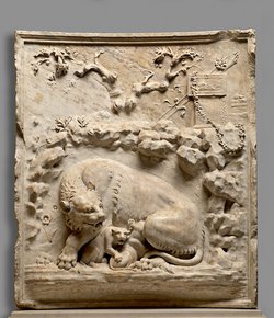 Brunnenrelief Grimani: Löwin mit Jungen