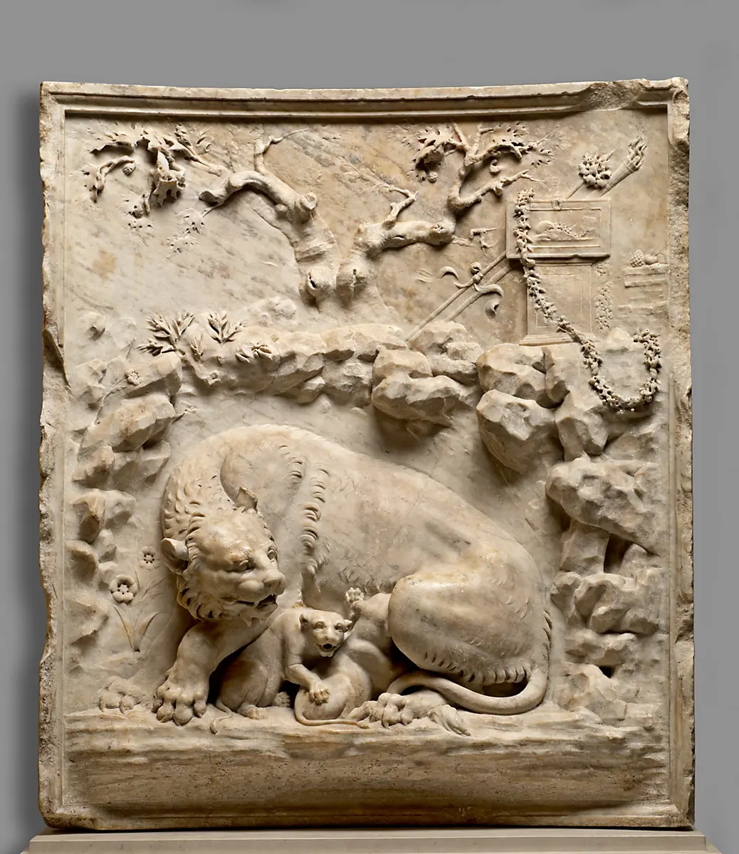 Brunnenrelief Grimani: Löwin mit Jungen