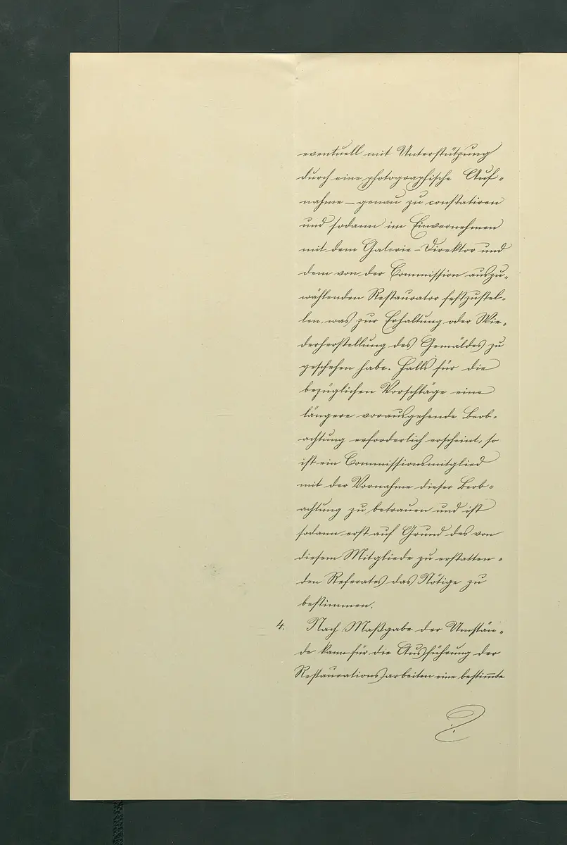 Reglement zur Bilderrestaurierung der Gemäldegalerie (Entwurf)