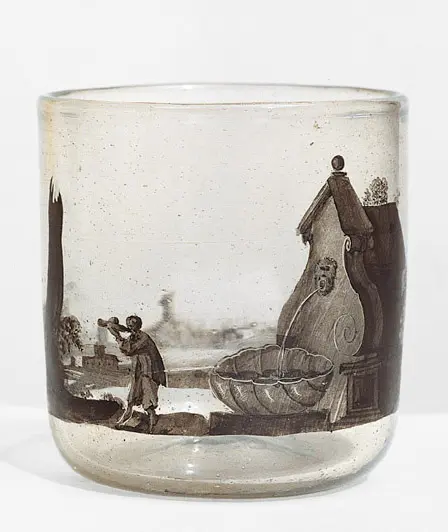 Becher mit Muschelbrunnen