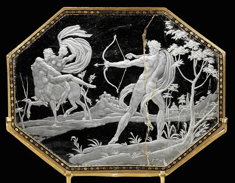 Herkules, Nessus und Deianira, Fragment einer Kassette