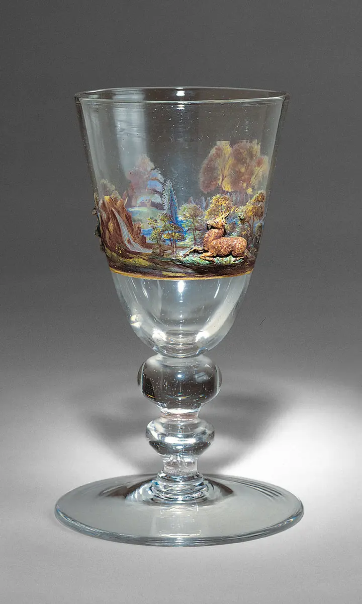 Kelchglas mit Jagdfries 