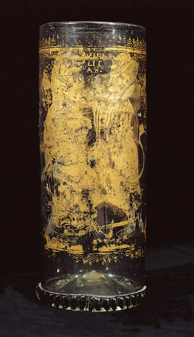 Humpen mit Darstellung der Jugend und des Alters