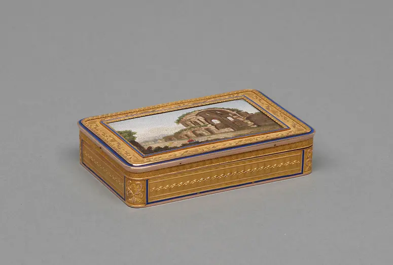 Tabatière mit Landschaft und römischer Ruine