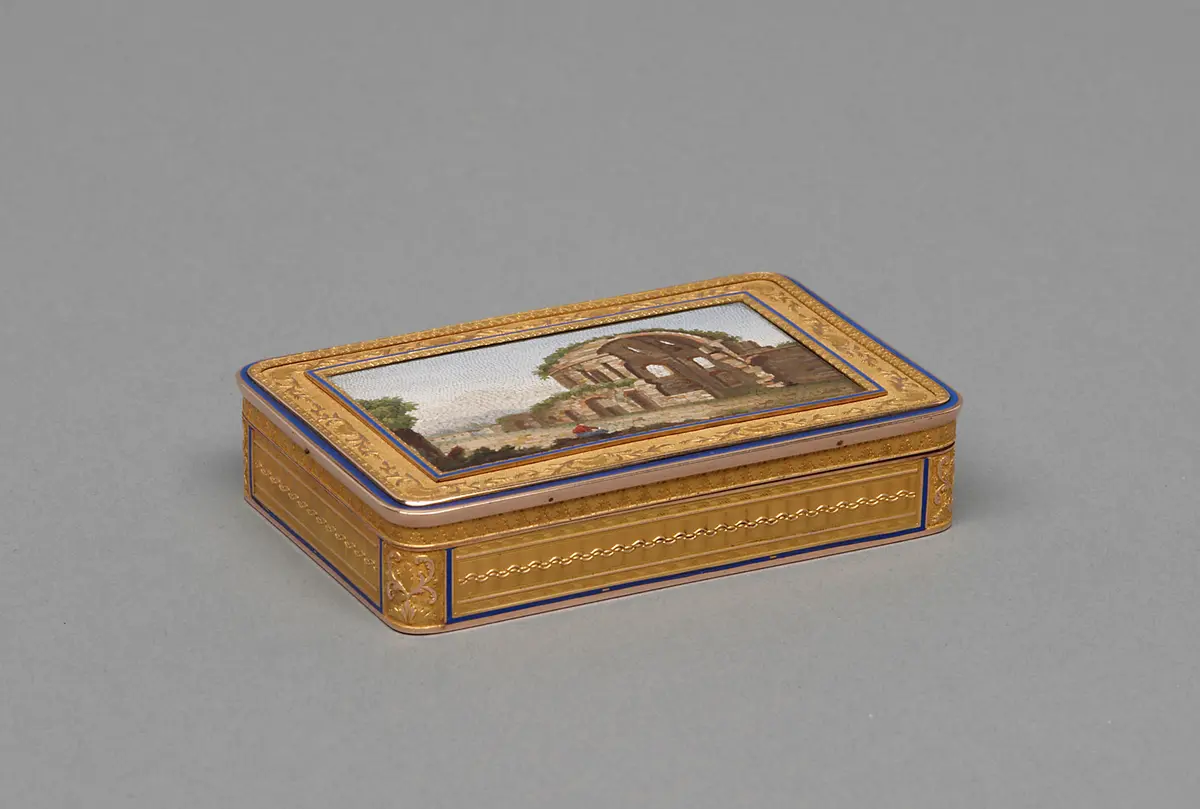 Tabatière mit Landschaft und römischer Ruine