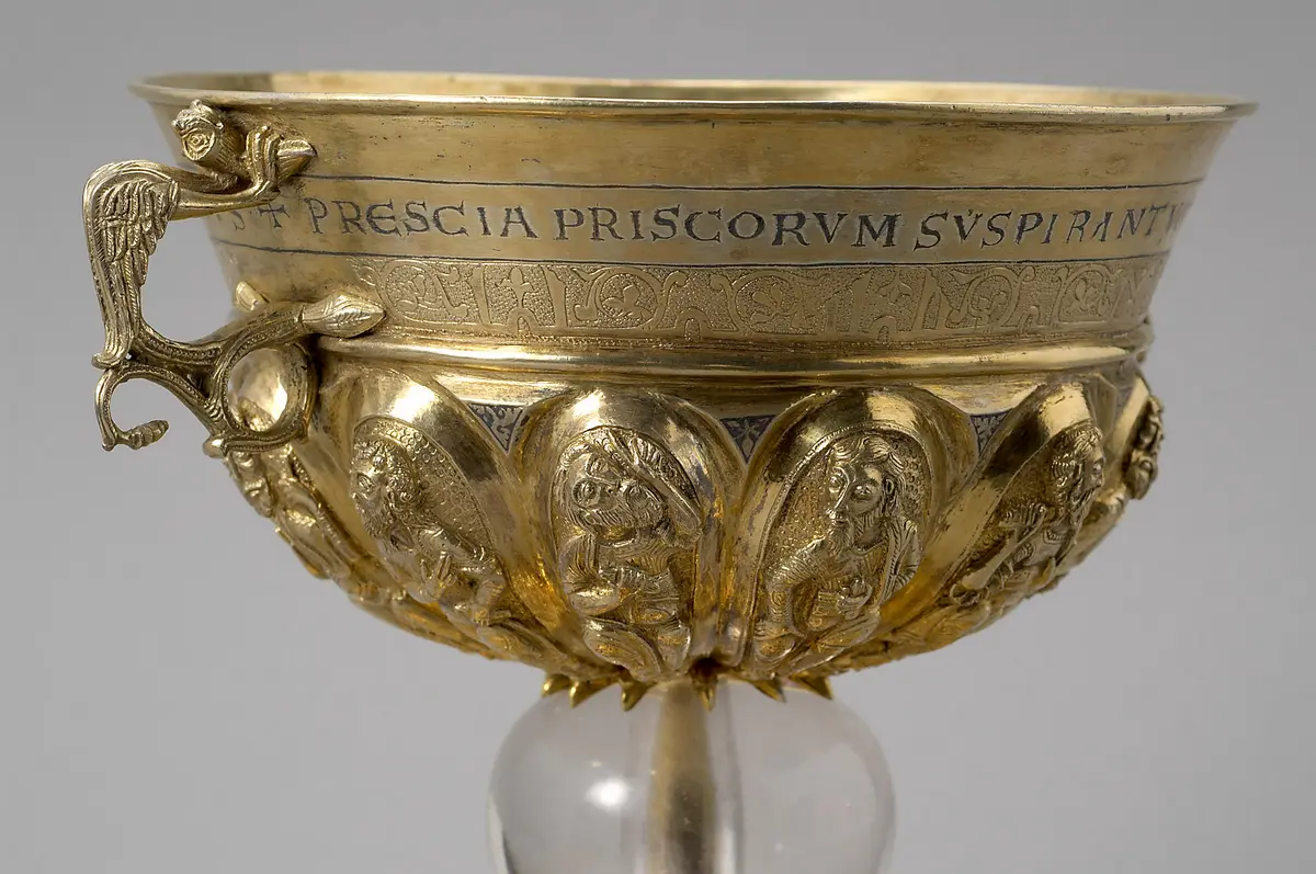 Kommunionkelch mit Patene und Saugröhrchen, sog. Kelch aus St. Peter