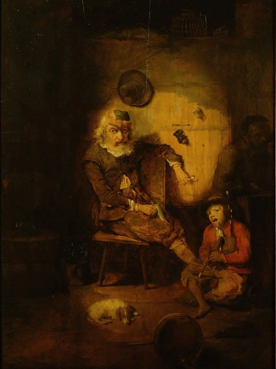 Bauern in einer Hütte