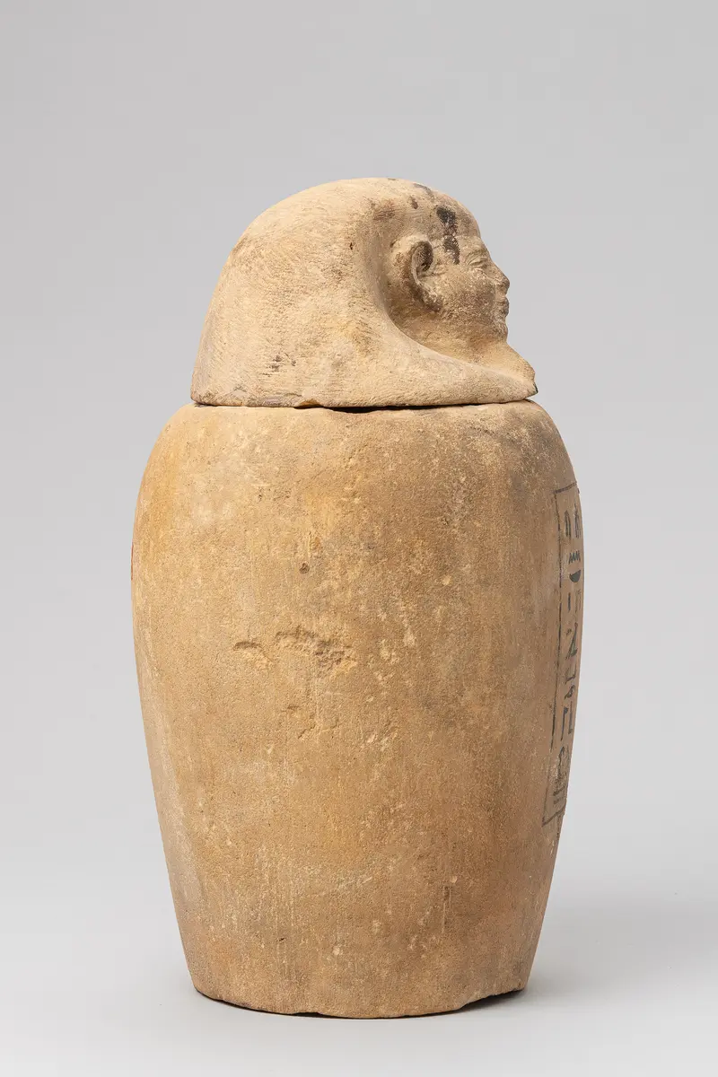 Kanope des Wah-ib-re mit Deckel in Form eines Menschenkopfes