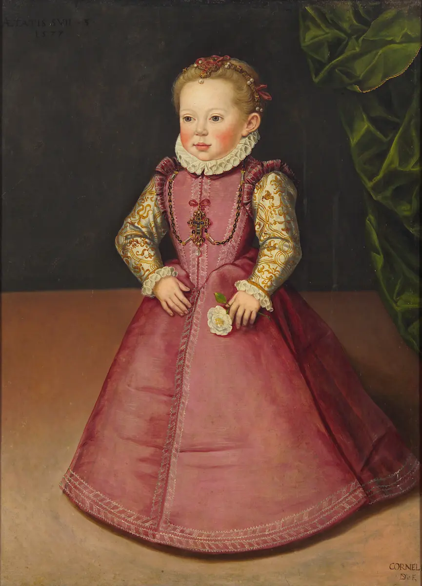 Erzherzogin Maria Christierna (1574-1621) im Alter von drei Jahren, in ganzer Figur