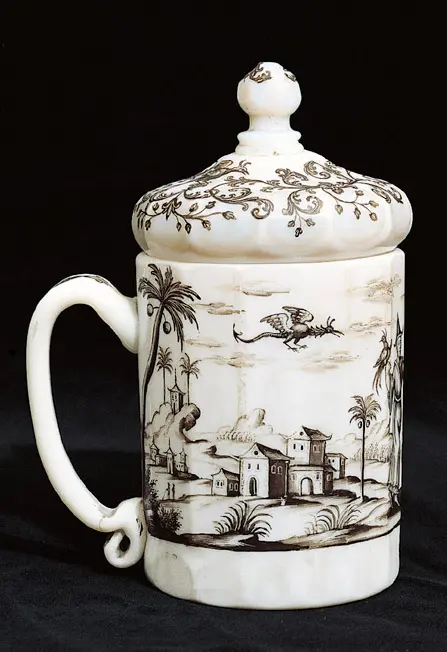 Deckelkrug mit Chinoiserien