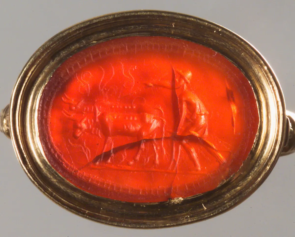 Bauer beim Pflügen