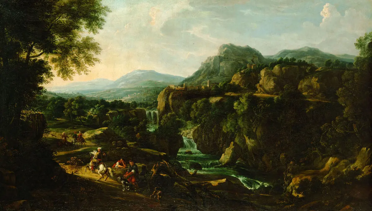Gebirgslandschaft mit Wasserfall