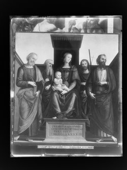 Maria mit Kind und den hll. Petrus, Johannes Evangelist (?), Johannes d. Täufer und Paulus