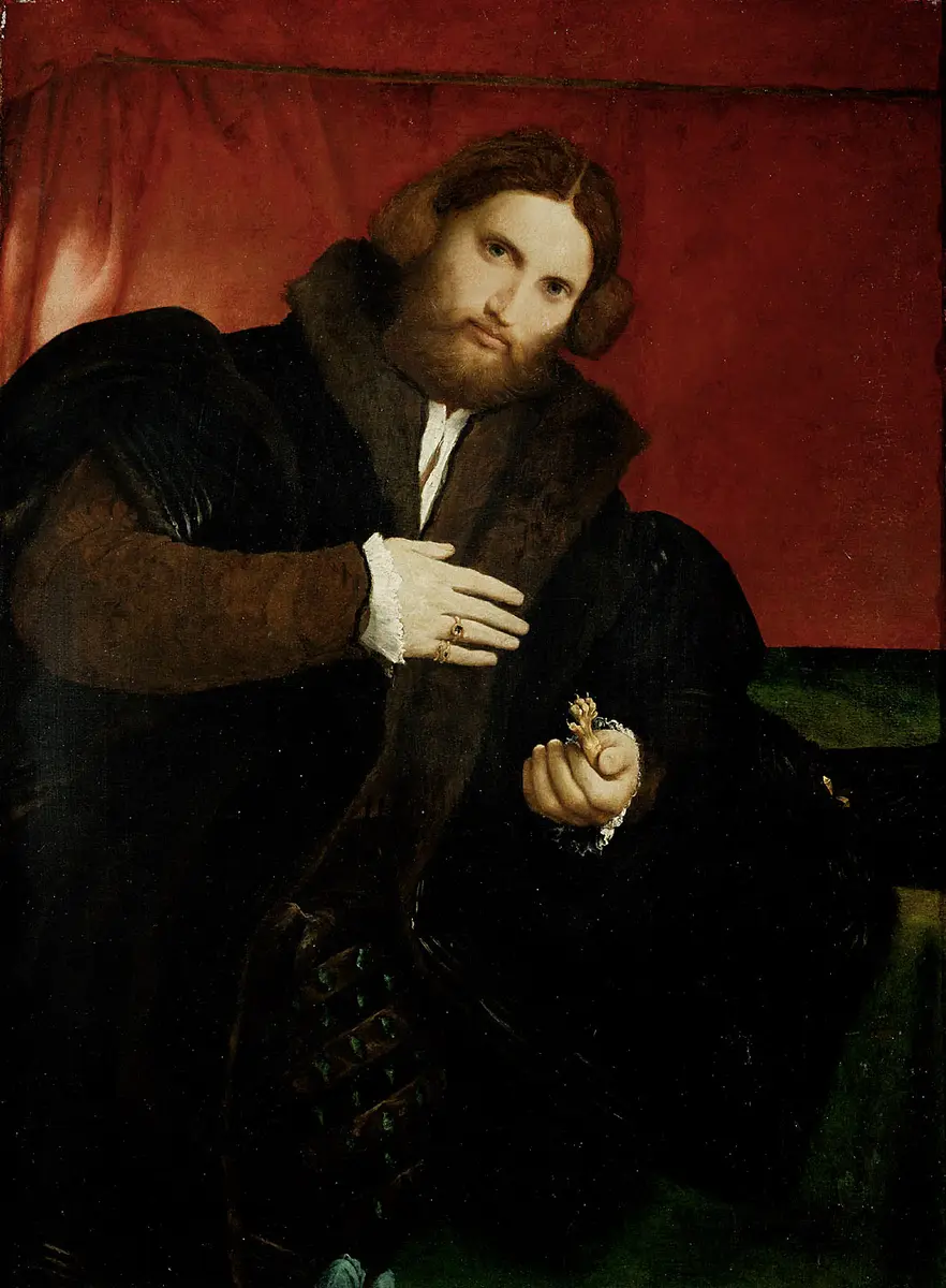 Bildnis eines Mannes mit einer goldenen Tierpranke (Leonino Brembate?)