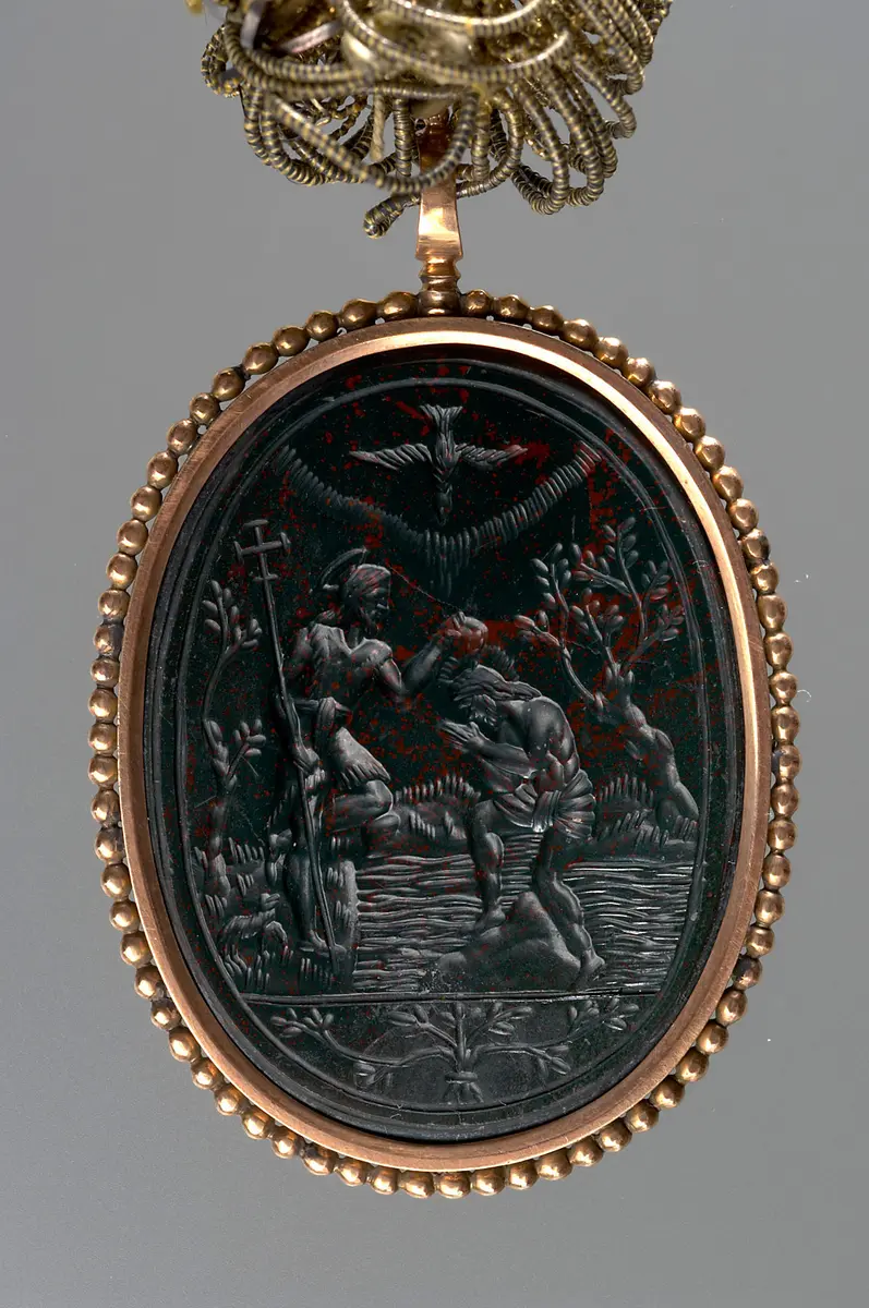 Rosenkranz mit Taufe Christi und Gottesmutter Maria mit Kind