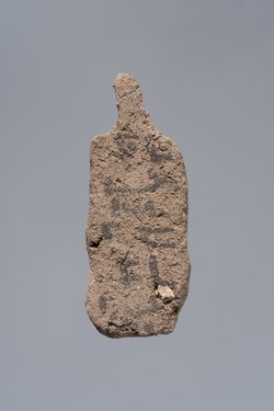 Ächtungsfigur mit Aufschrift