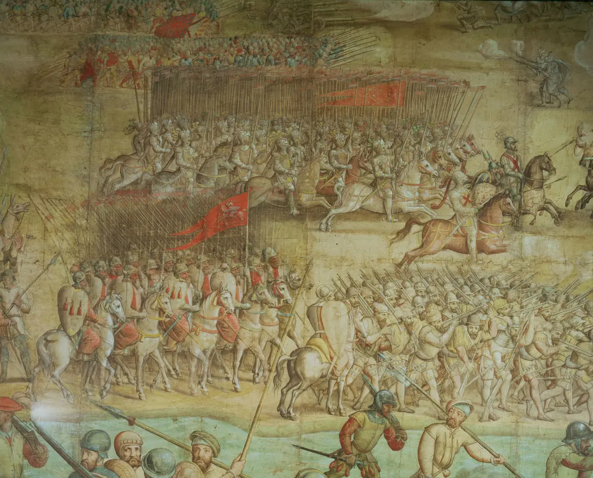 Kriegszug Kaiser Karls V. gegen Tunis (1535): Feldschlacht auf dem Marsch nach Tunis.