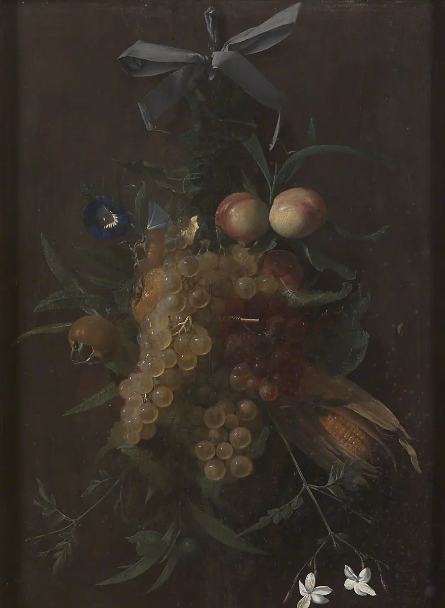 Feston mit Früchten und Blumen