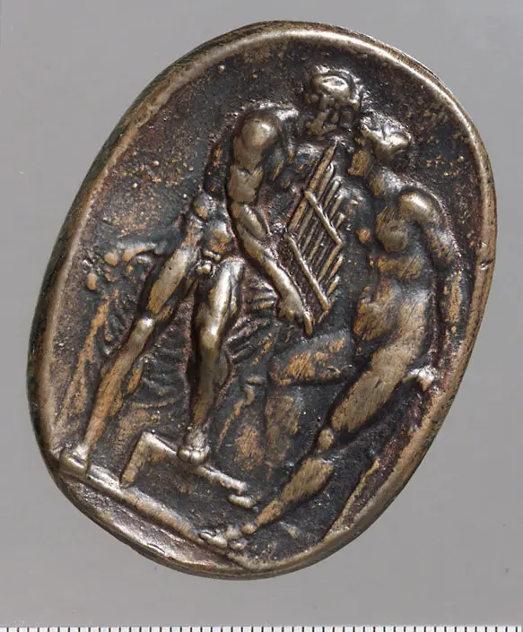 Plakette mit antiker Szene