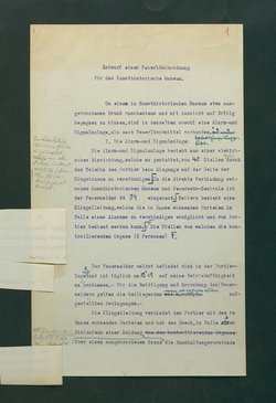 Entwurf einer Feuerlöschordnung für das Kunsthistorische Museum, 1926