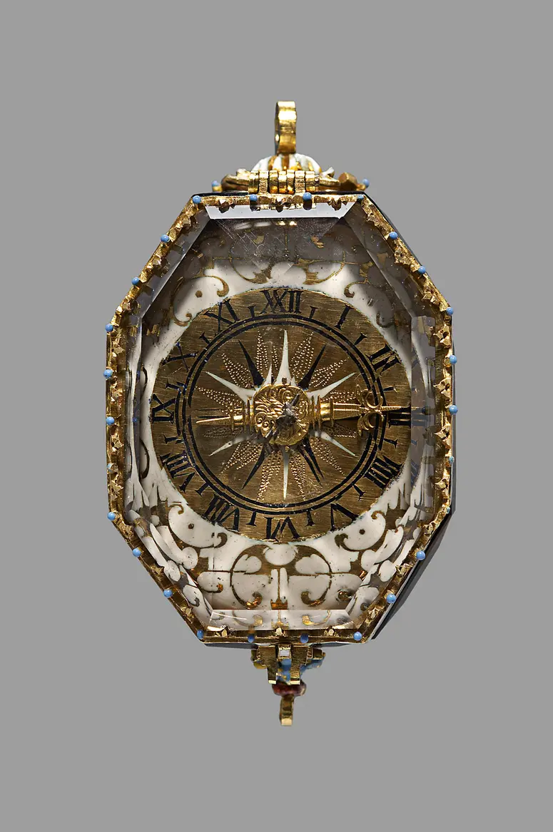 Anhängeuhr in Rauchquarzgehäuse