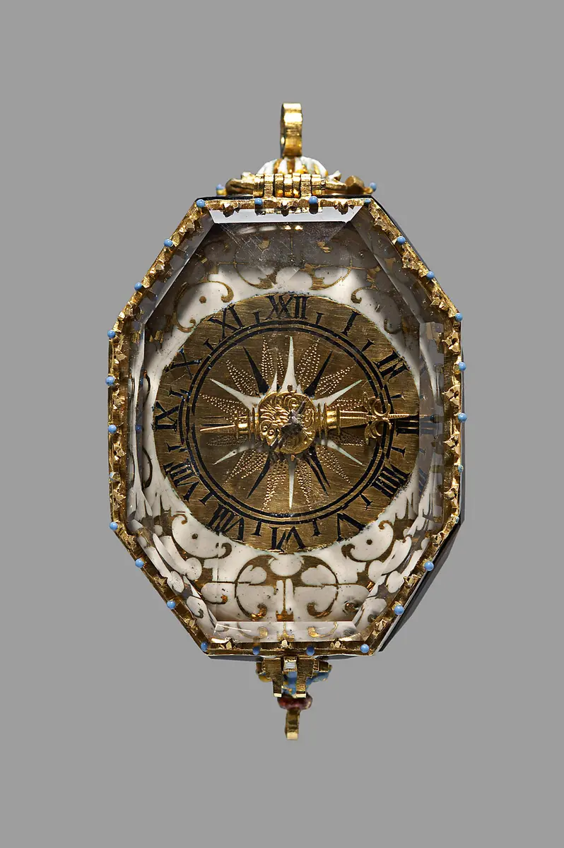Anhängeuhr in Rauchquarzgehäuse