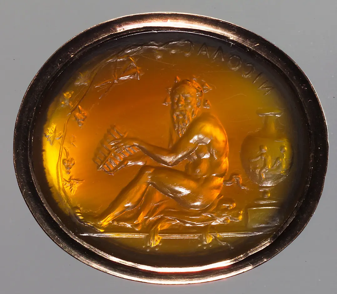 Sitzender Silen mit Syrinx