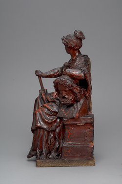 Allegorie der Bildhauerei / Figurenschmuck der Fassade des Kunsthistorischen Museums in Wien.