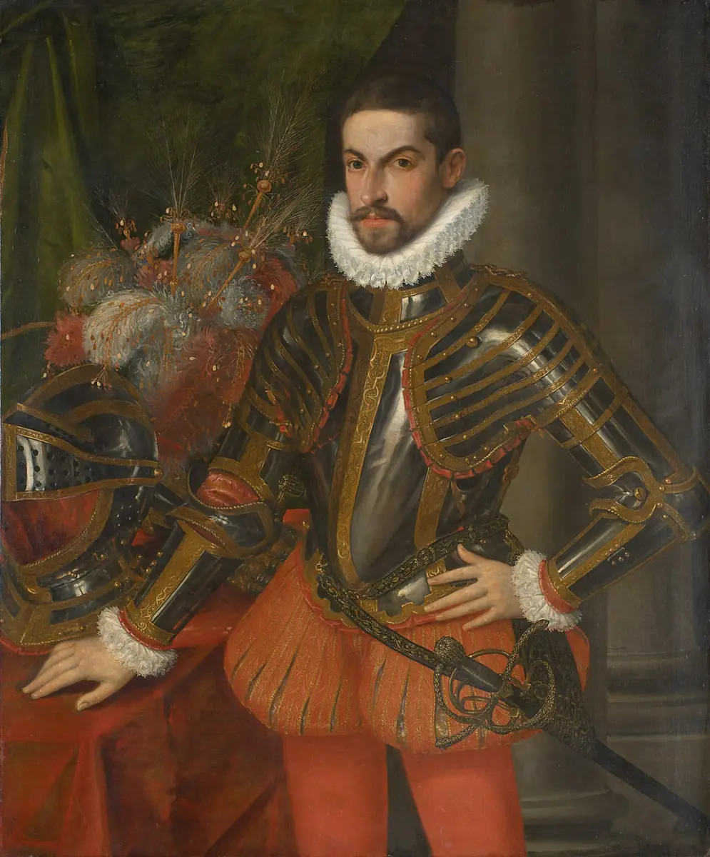 Erzherzog Maximilian III. (1558-1618) im Harnisch, Kniestück