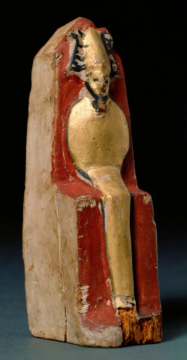 Obeliskenförmiger Behälter mit Osirisfigur