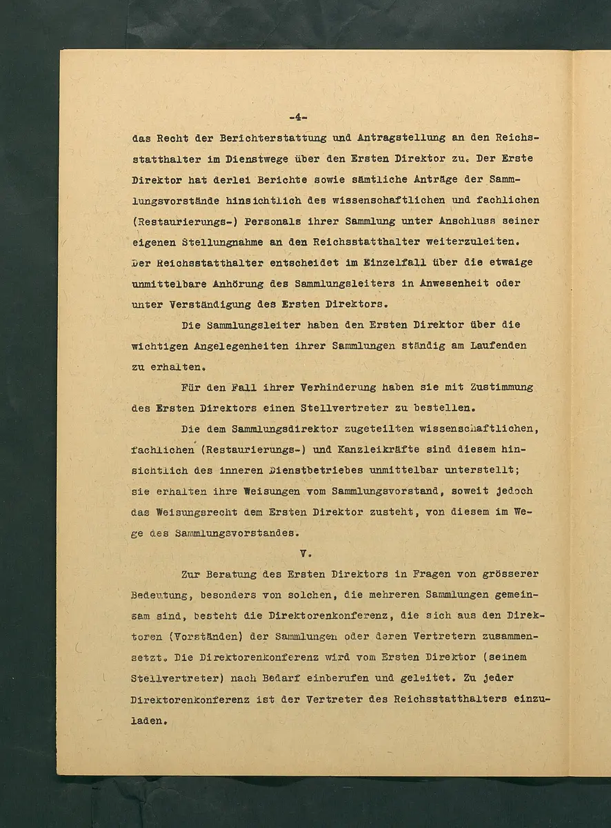 Dienstvorschrift für das Kunsthistorische Museum in Wien