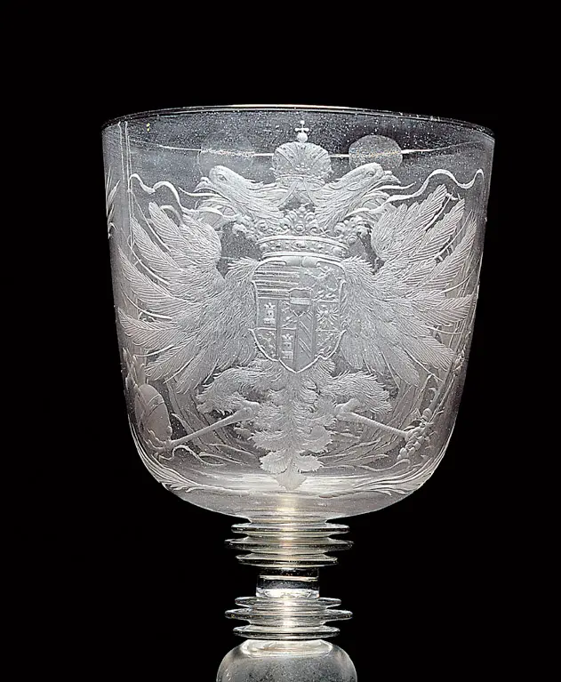 Pokal mit Portrait Kaiser Leopold I. und Doppeladler