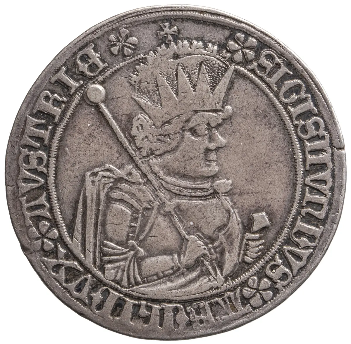 Ehg. Sigismund, Guldiner, geharnischtes Brustbild, Turnierreiter