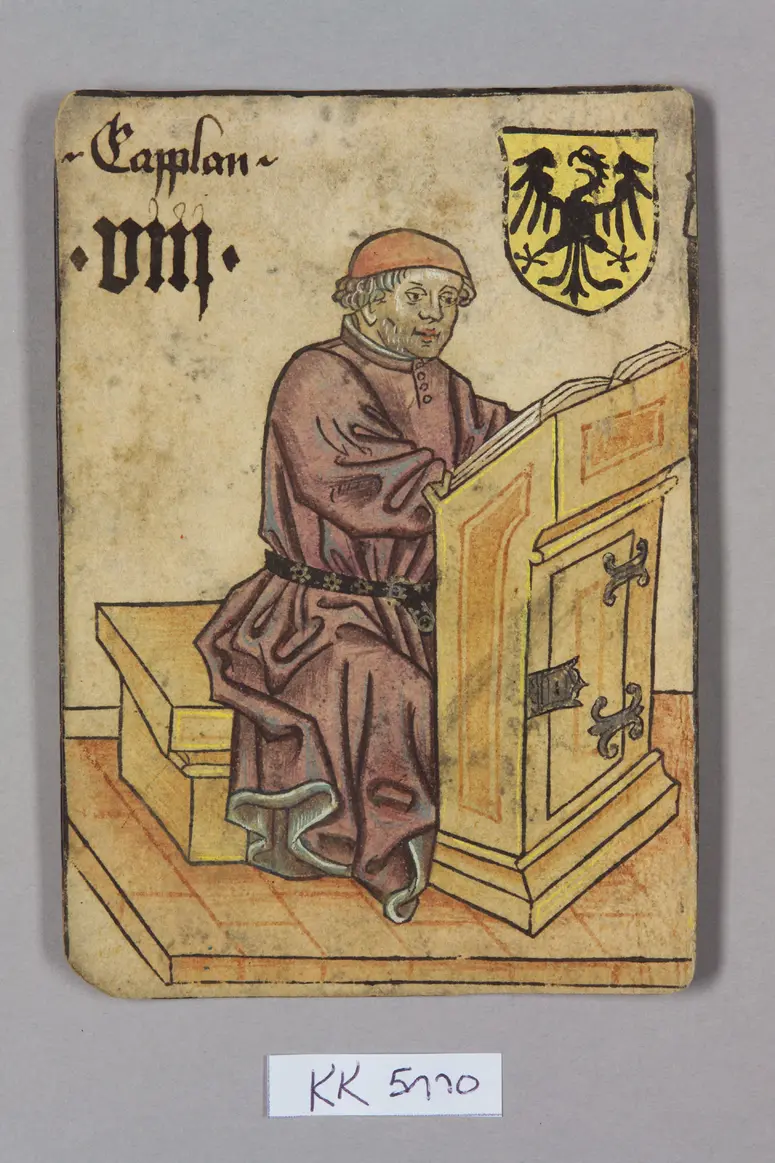 Playing card, Holy Roman Empire, Chaplain (Eight), from the so-called Hofämterspiel
