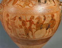 Achilleus lauert Troilos auf