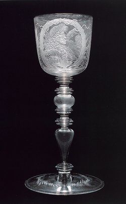 Pokal mit Portrait Kaiser Leopold I. und Doppeladler