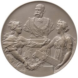 Habsburg: Kaiser Franz Joseph I.; Huldigungsmedaille der Stadt Wien auf das 50-jährige Jubiläum des Regierungsantritts
