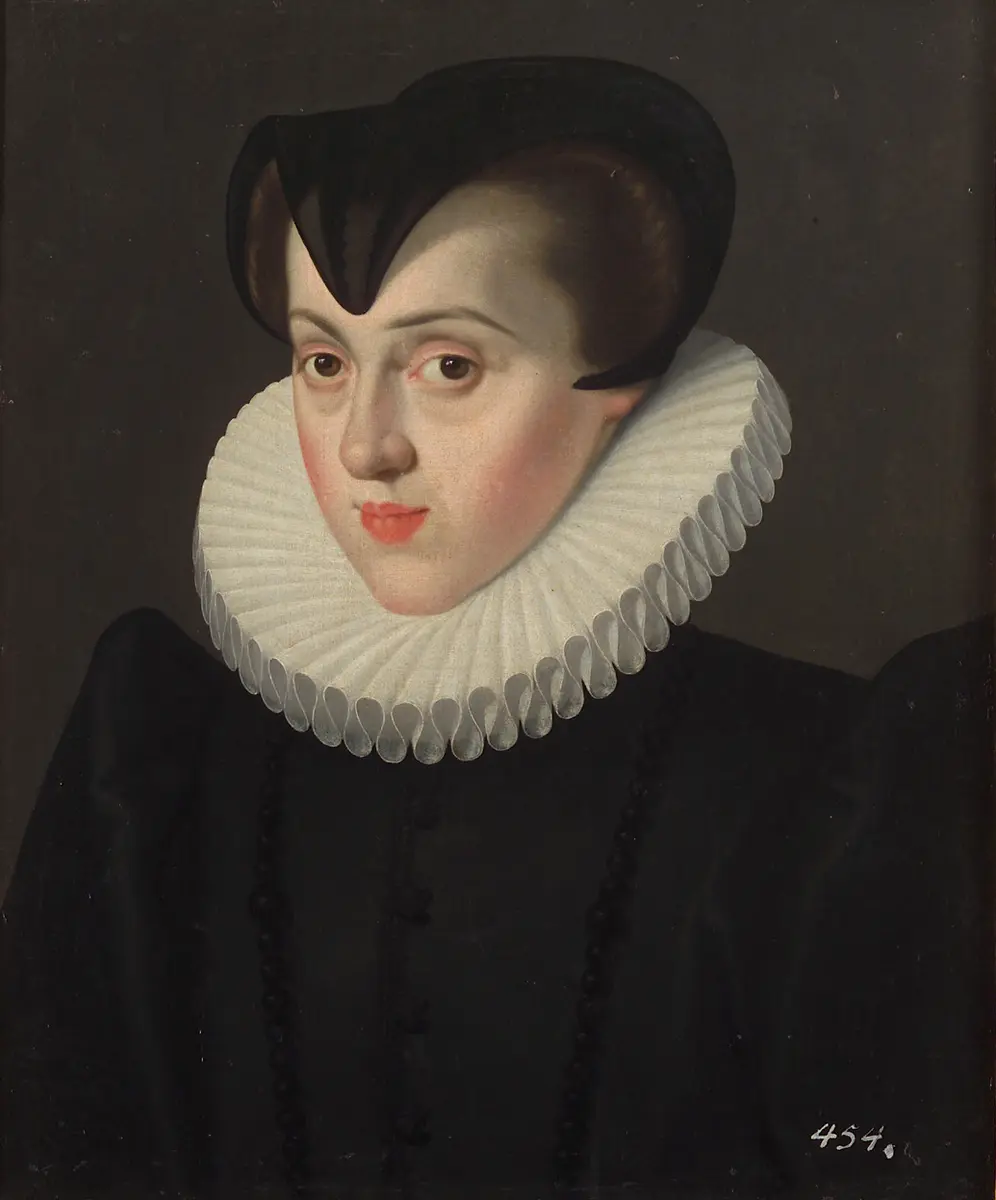Erzherzogin Elisabeth (1554-1592), Königin von Frankreich, in Witwentracht, Brustbild