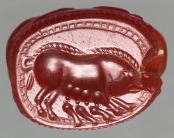 Muttersau mit drei Ferkeln